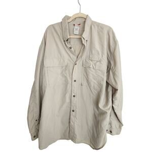 The North Face Shirt Tan Vented Button Front Long Sleeve Shirt Men  XL Collared